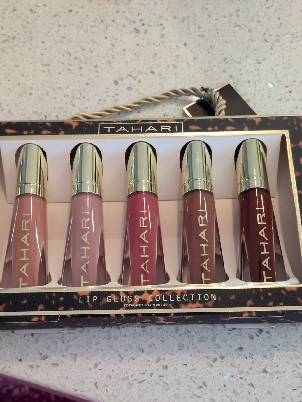 Tahari Lip Gloss Set — Nude, Mauve, Rose, Cocoa & Berry Shades